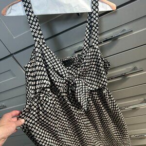 Hatch Black and White Floral Sleeveless Maternity Jumpsuit